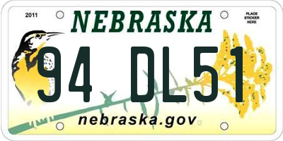 NE license plate 94DL51