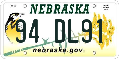 NE license plate 94DL91
