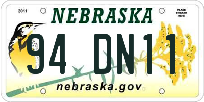 NE license plate 94DN11
