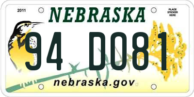 NE license plate 94DO81