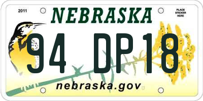 NE license plate 94DP18