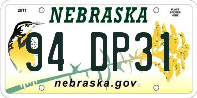 NE license plate 94DP31
