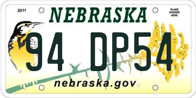 NE license plate 94DP54