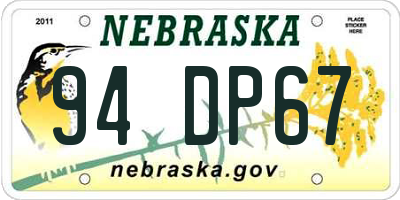 NE license plate 94DP67