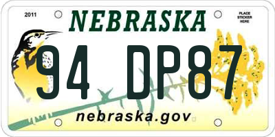 NE license plate 94DP87