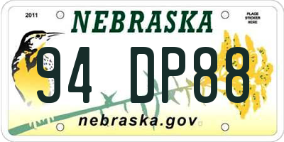 NE license plate 94DP88