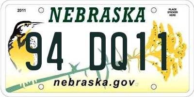 NE license plate 94DQ11