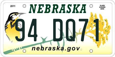 NE license plate 94DQ71