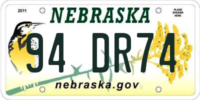 NE license plate 94DR74