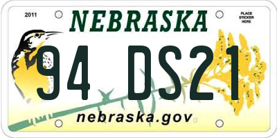 NE license plate 94DS21
