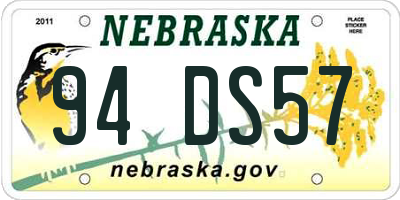 NE license plate 94DS57