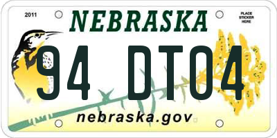 NE license plate 94DT04