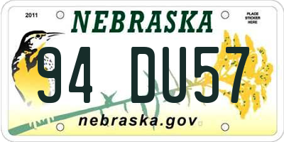 NE license plate 94DU57