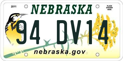 NE license plate 94DV14
