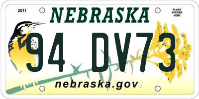 NE license plate 94DV73