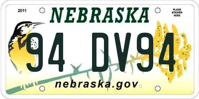 NE license plate 94DV94