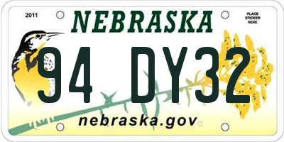 NE license plate 94DY32
