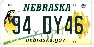 NE license plate 94DY46