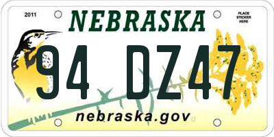 NE license plate 94DZ47