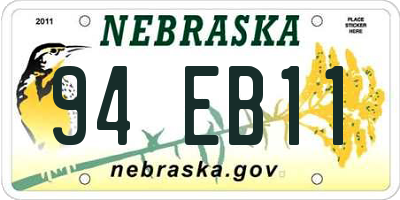 NE license plate 94EB11