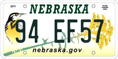 NE license plate 94EF57