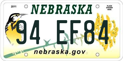 NE license plate 94EF84