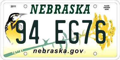 NE license plate 94EG76