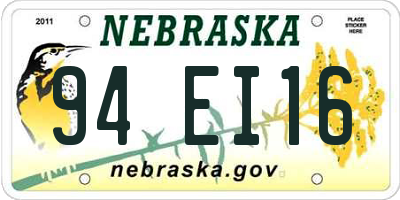 NE license plate 94EI16