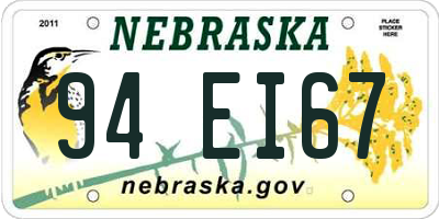 NE license plate 94EI67