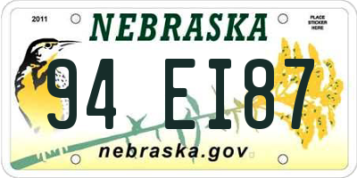 NE license plate 94EI87