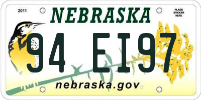NE license plate 94EI97