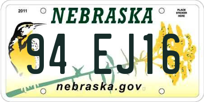 NE license plate 94EJ16