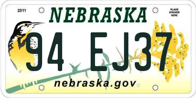 NE license plate 94EJ37