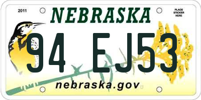 NE license plate 94EJ53