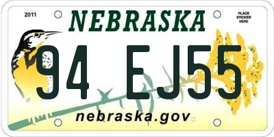 NE license plate 94EJ55