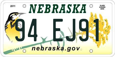 NE license plate 94EJ91
