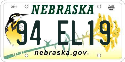 NE license plate 94EL19