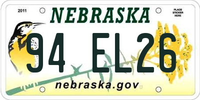 NE license plate 94EL26