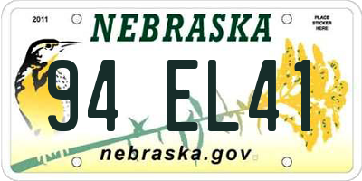 NE license plate 94EL41