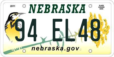 NE license plate 94EL48