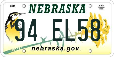 NE license plate 94EL58