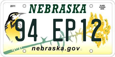 NE license plate 94EP12