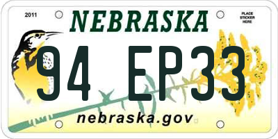 NE license plate 94EP33