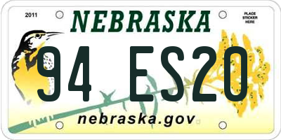 NE license plate 94ES20