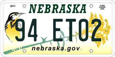 NE license plate 94ET02