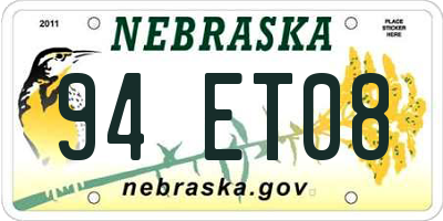 NE license plate 94ET08