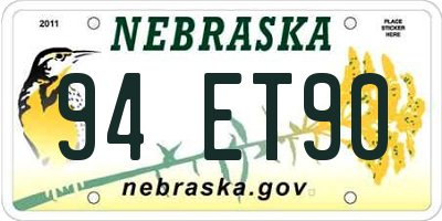 NE license plate 94ET90