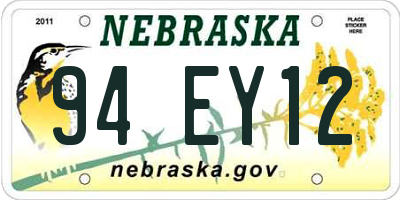 NE license plate 94EY12
