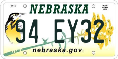 NE license plate 94EY32
