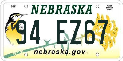 NE license plate 94EZ67